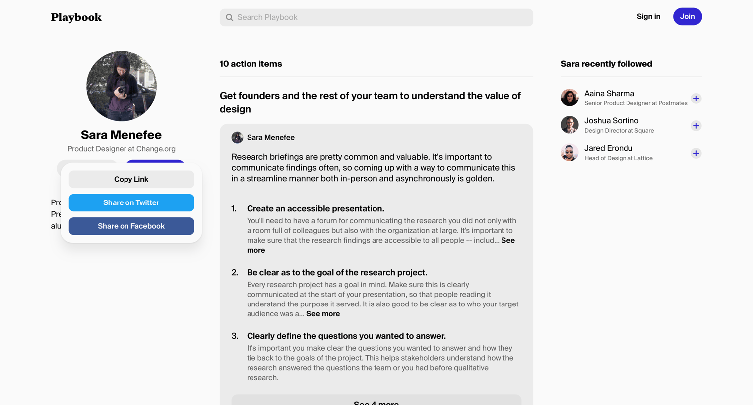 Playbook - Playbook – Sara Menefee screen