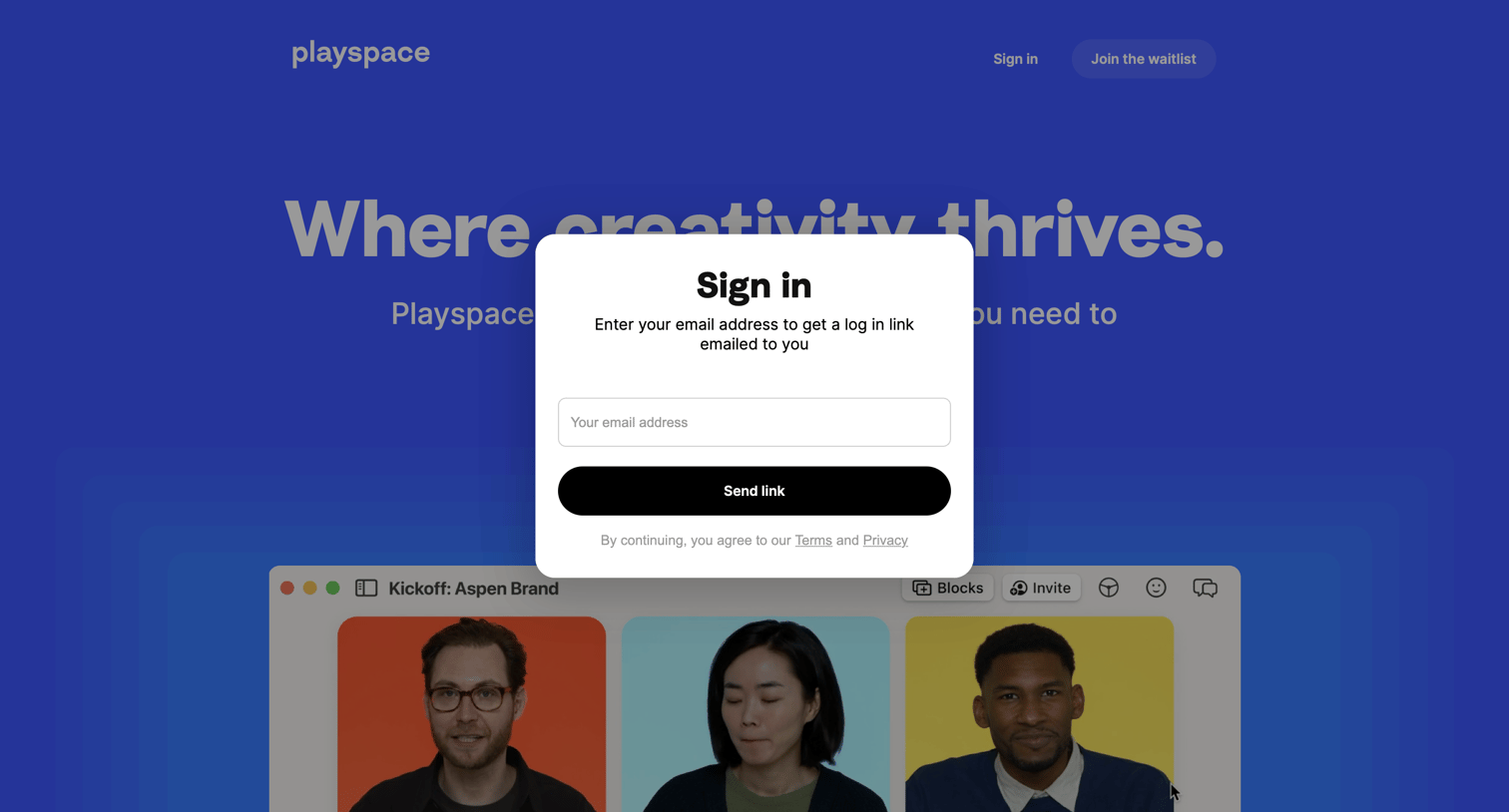 Playspace - Playspace | Creative teamwork from anywhere screen