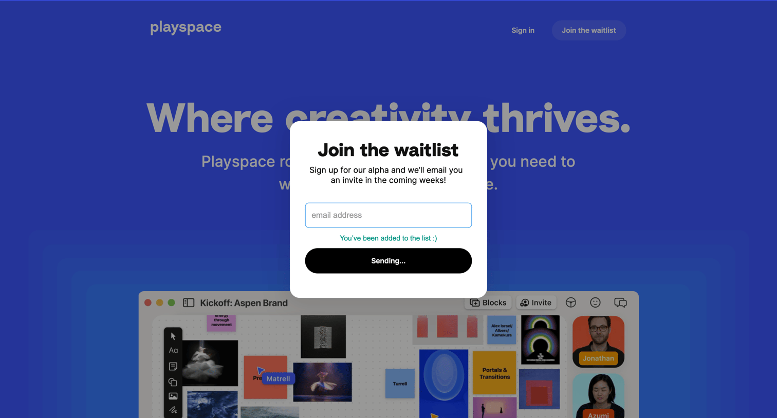 Playspace - Playspace | Creative teamwork from anywhere screen