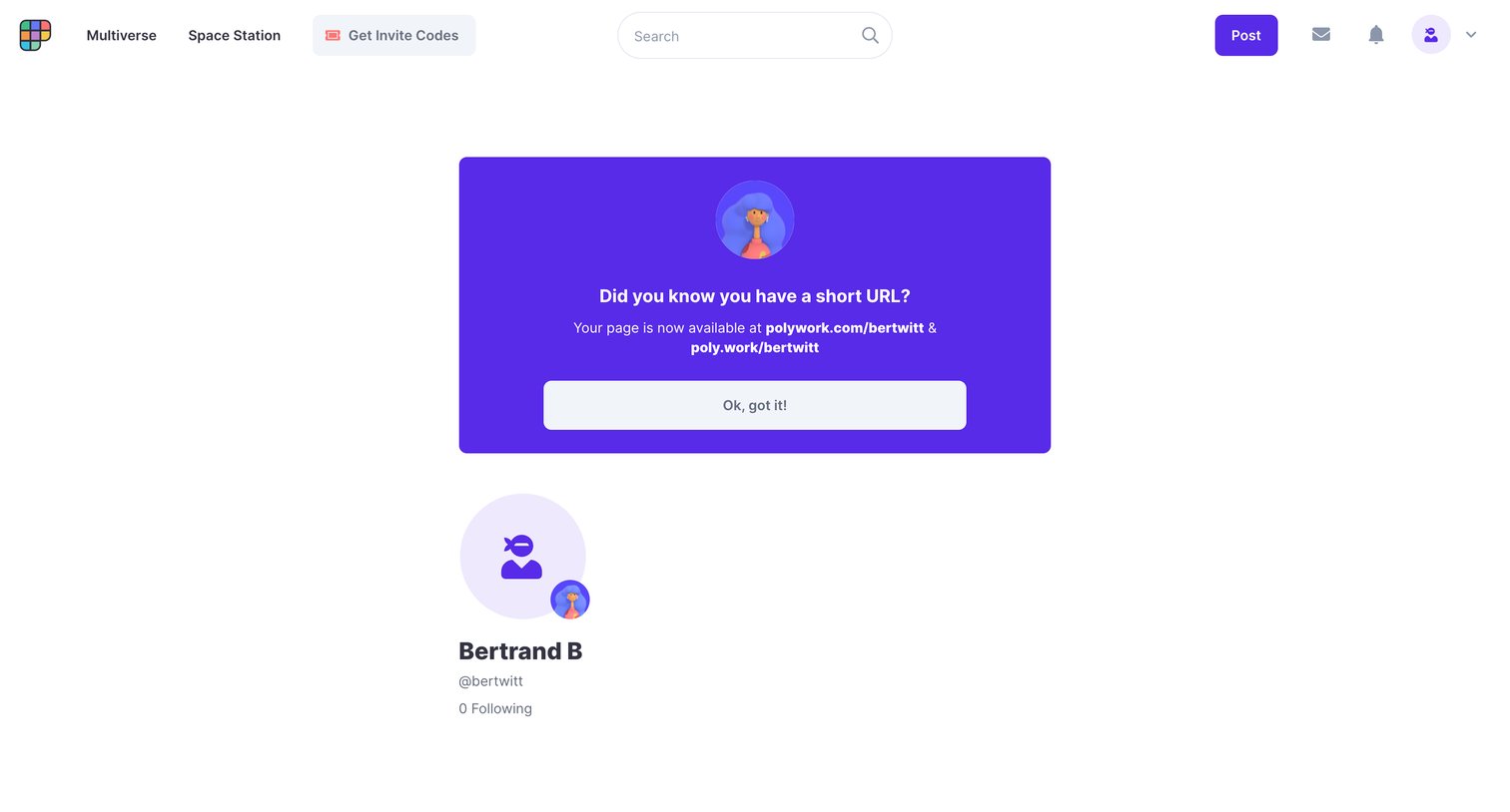 Polywork - Bertrand Bs page @bertwitt Built on Polywork screen