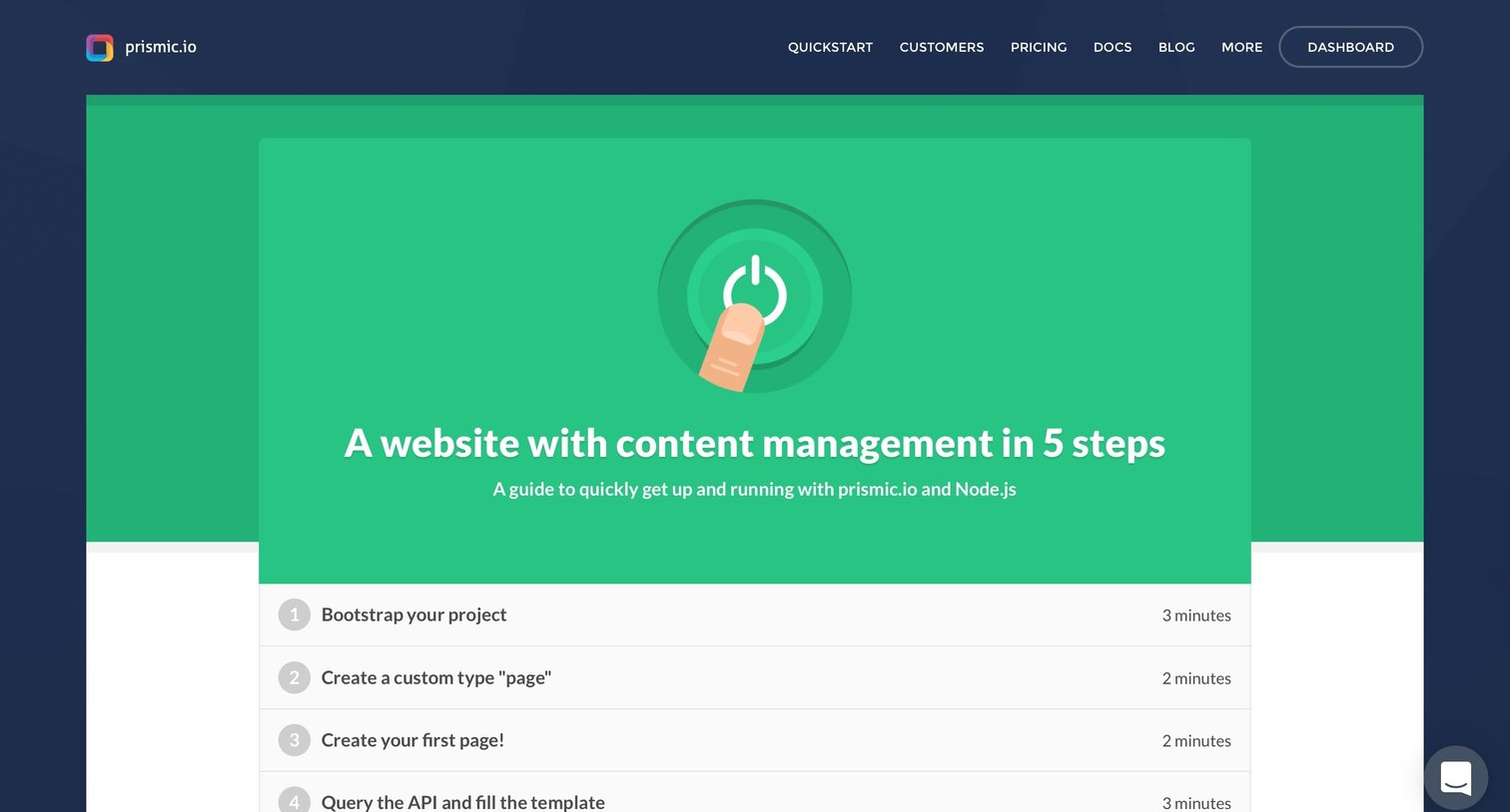Prismic - Onboarding screen