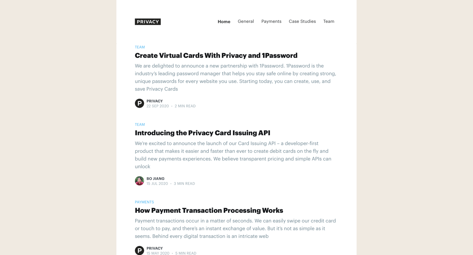 Blog from Privacy