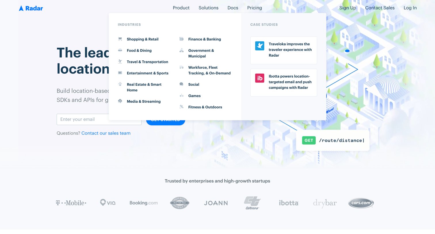 Radar - Location data infrastructure | Geofencing SDK and API | Radar screen