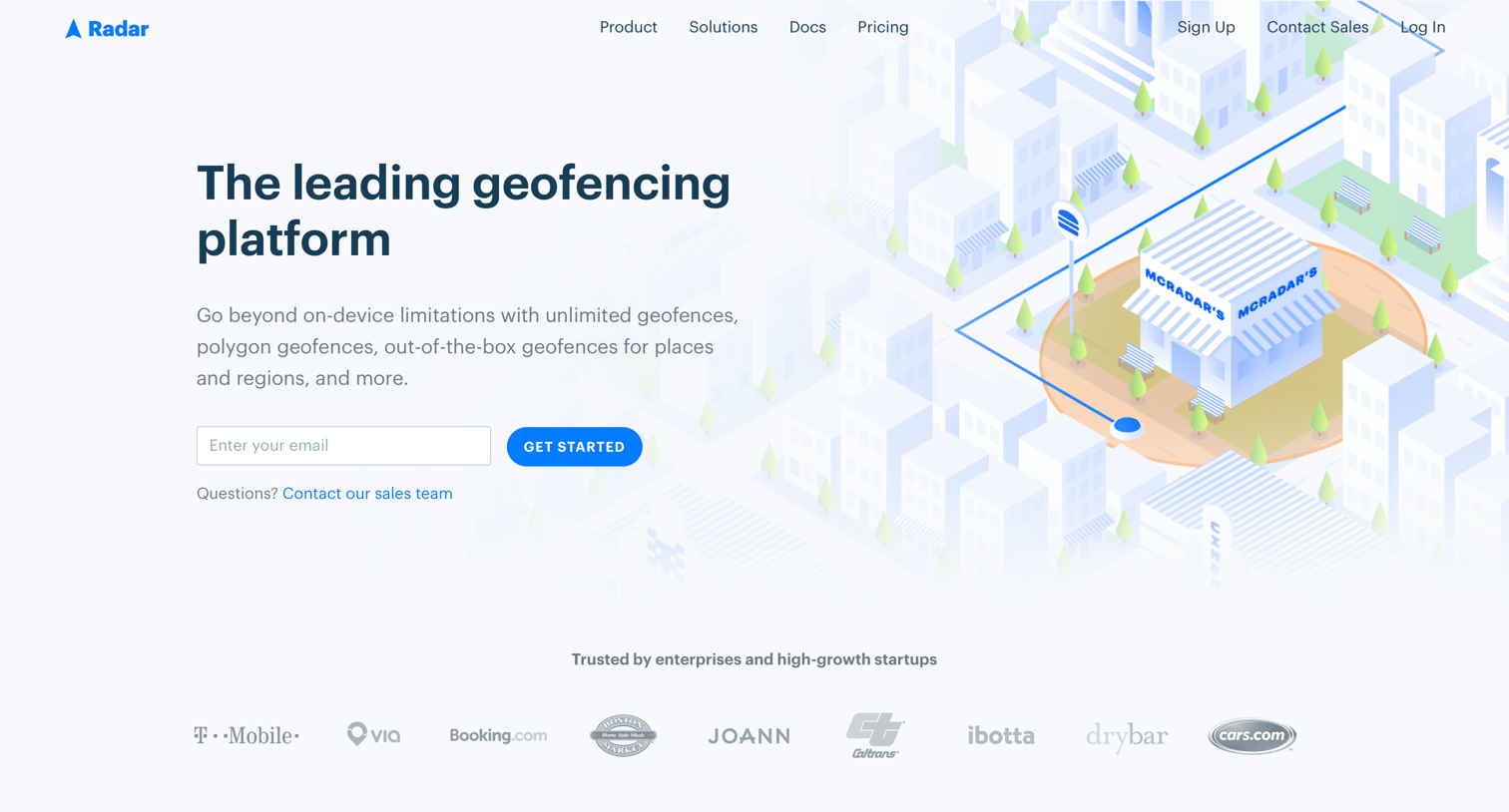 Radar - Geofencing | Radar screen