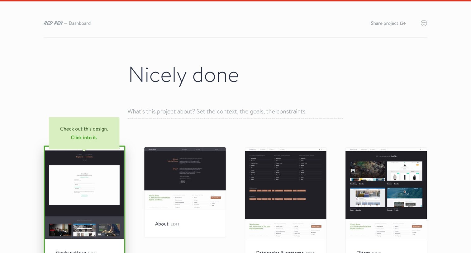 Redpen - Collection screen