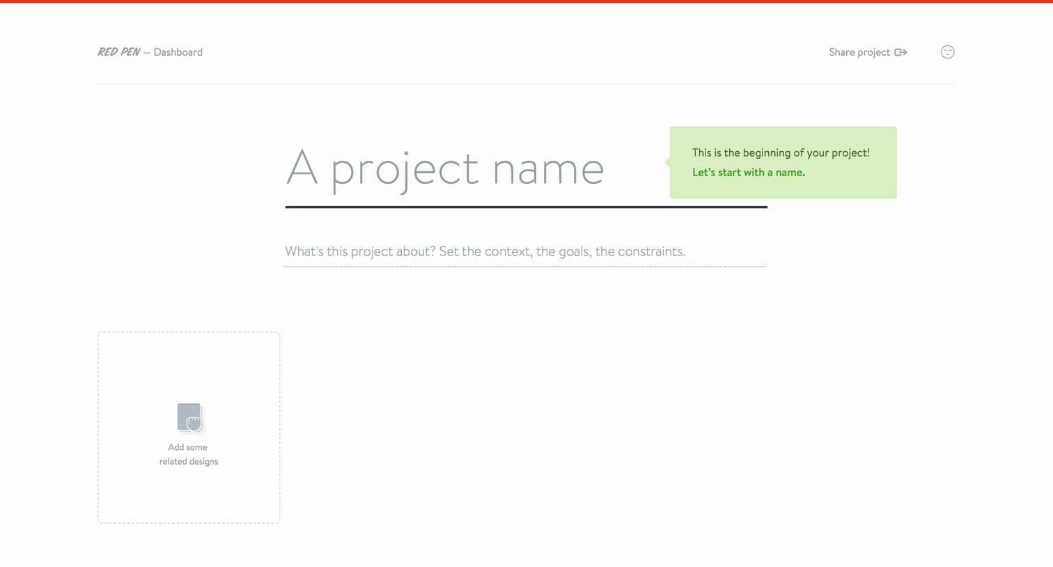 Redpen - Create screen