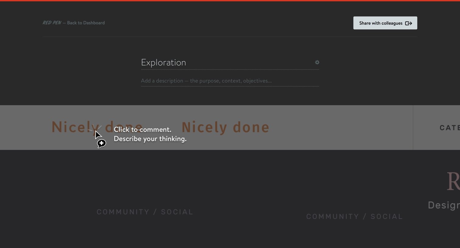 Redpen - Onboarding screen