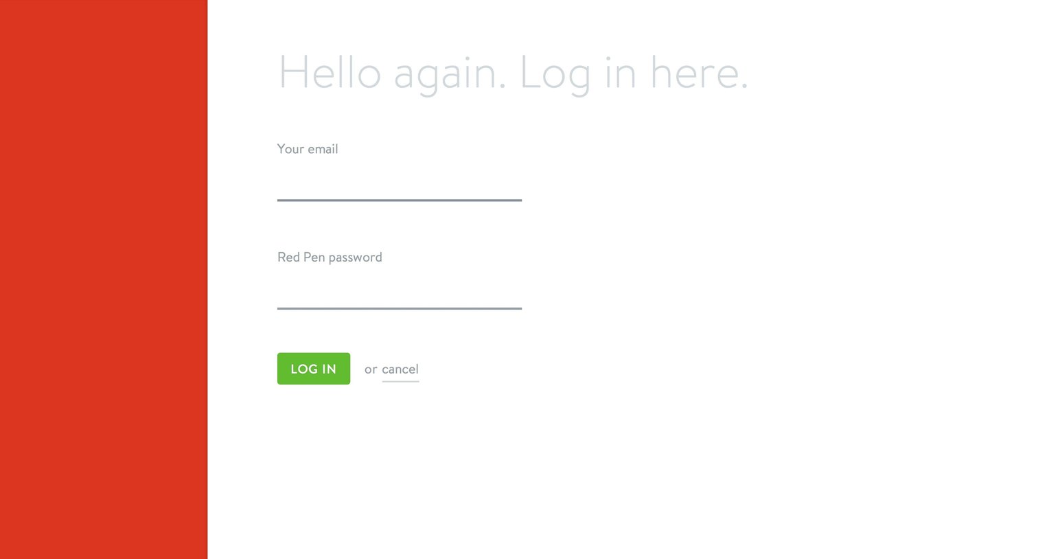 Redpen - Settings screen
