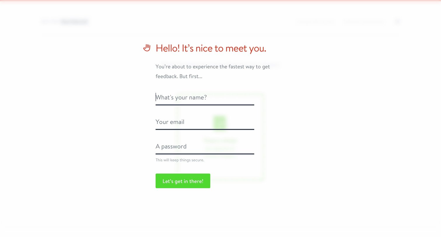 Redpen - Sign up screen