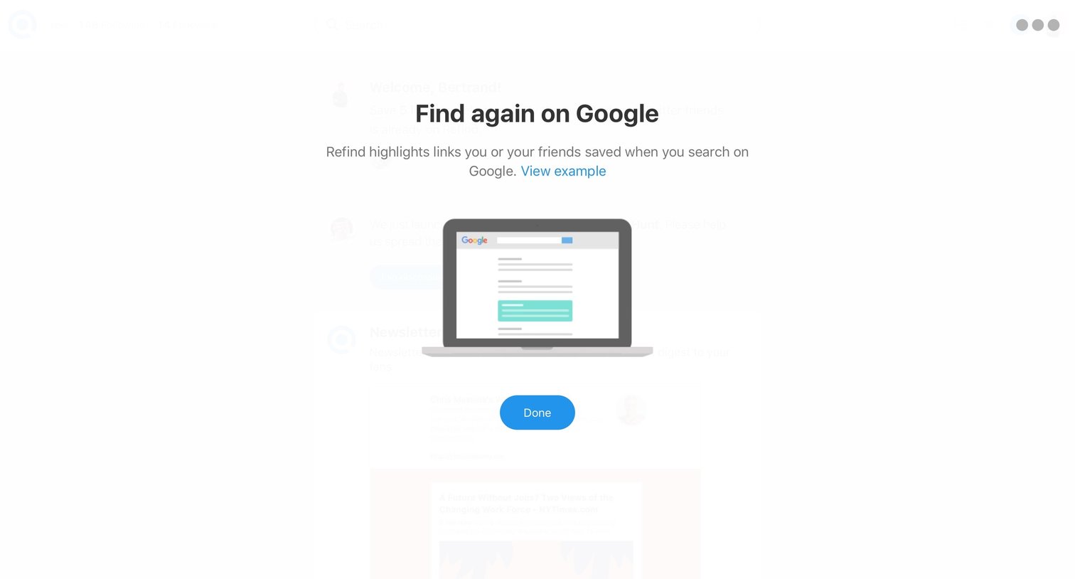Refind - Onboarding screen