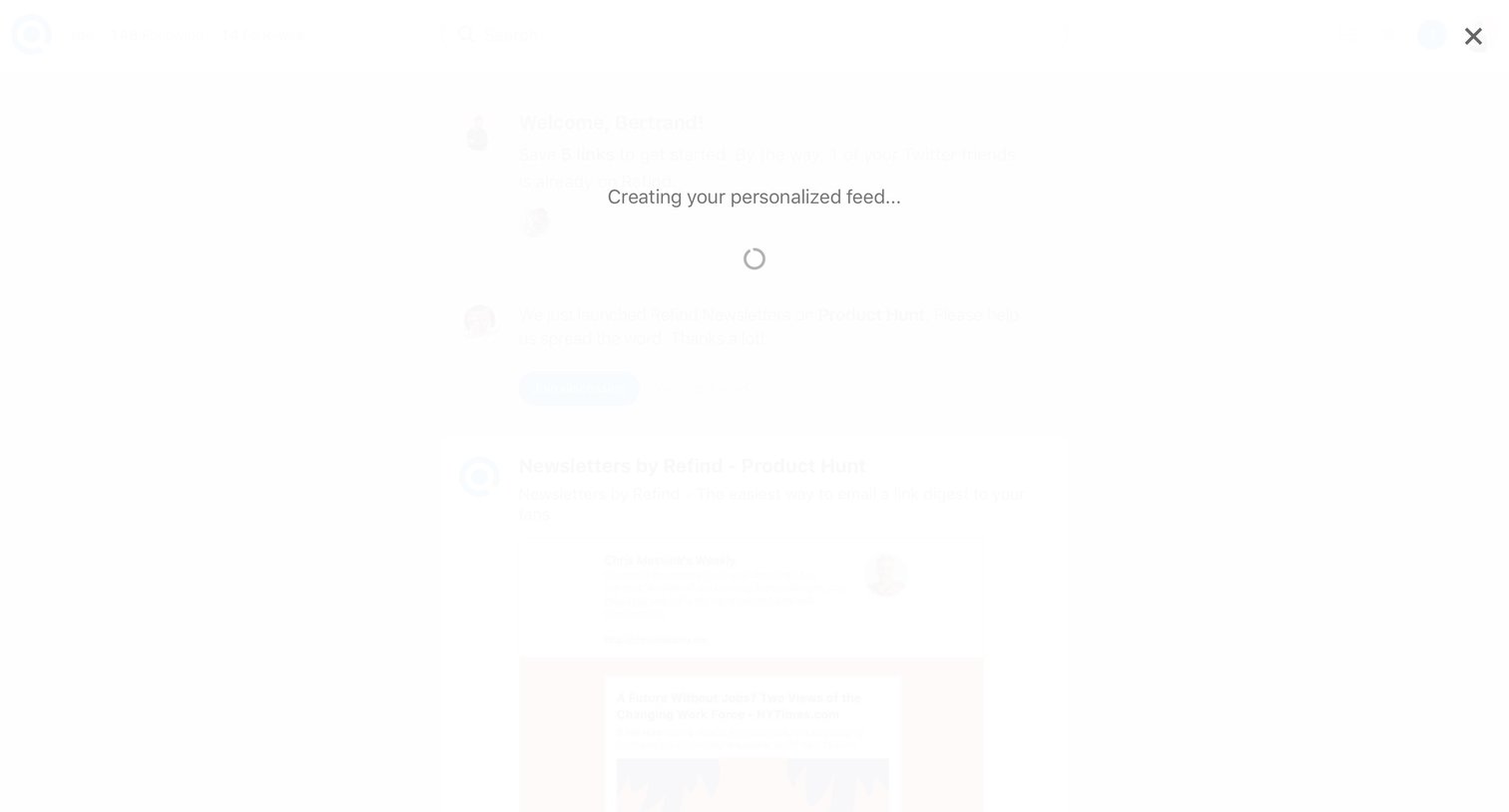 Refind - Progress screen