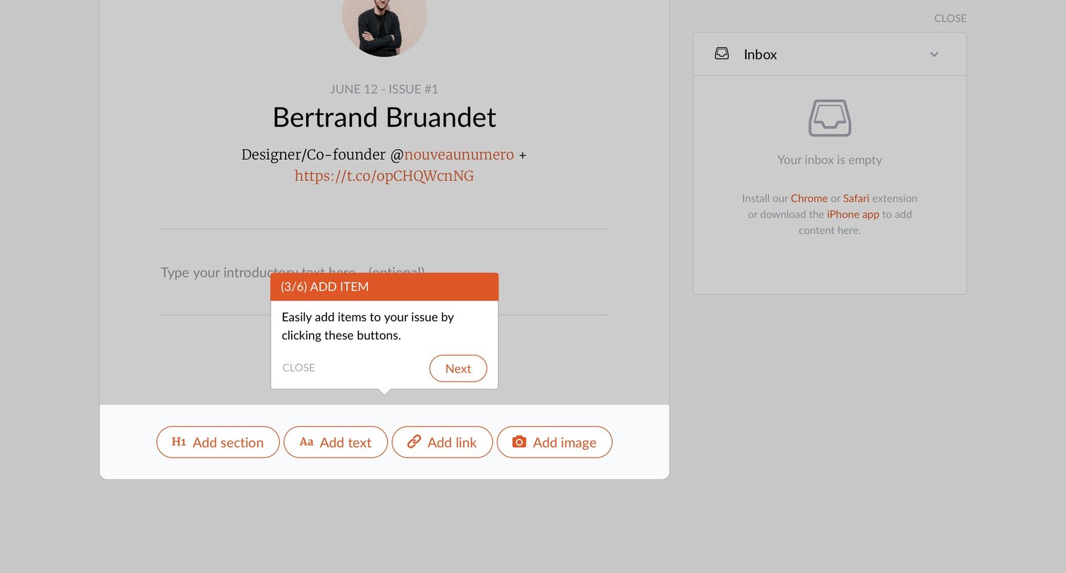 Revue - Onboarding screen