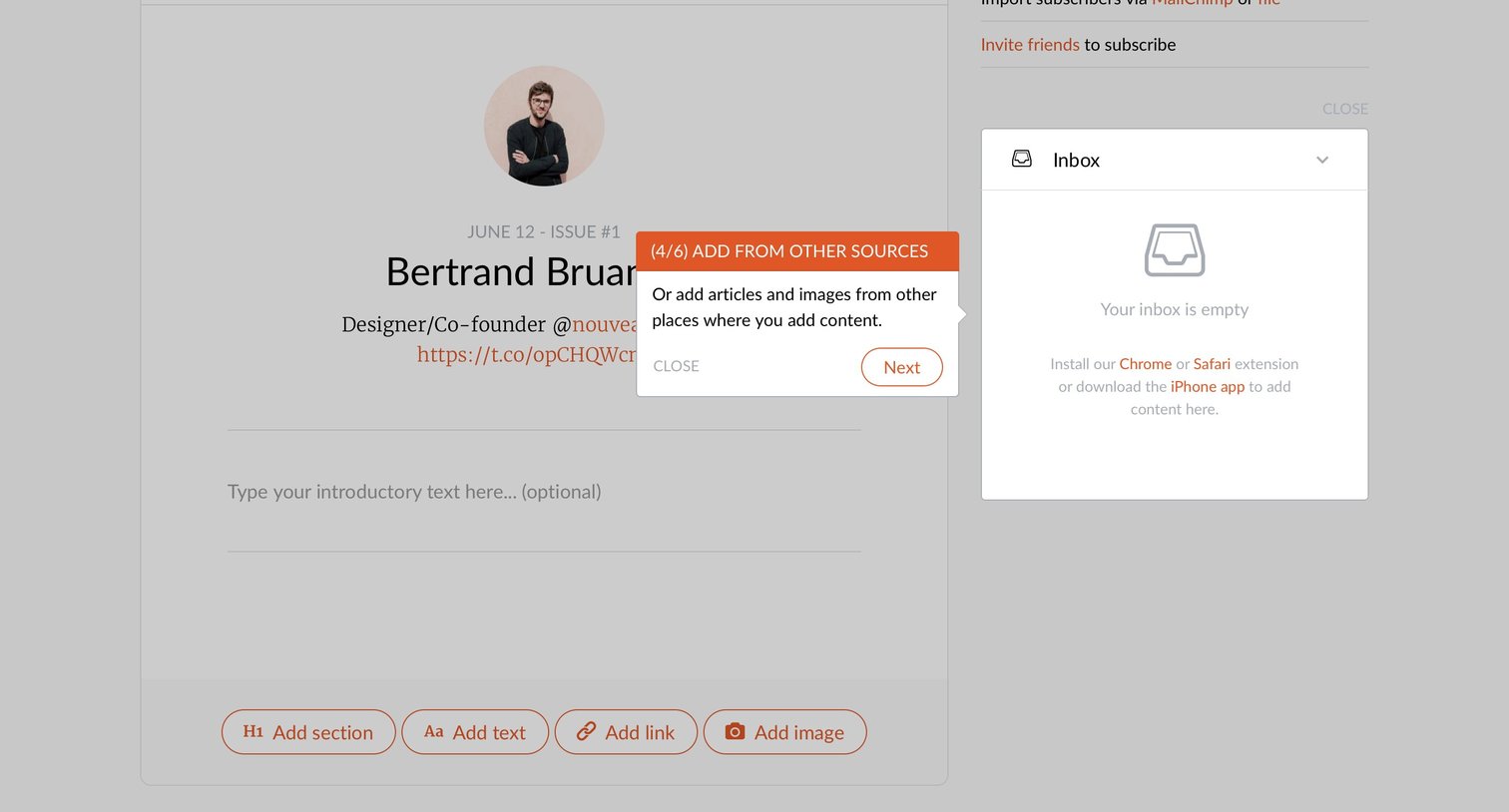 Revue - Onboarding screen