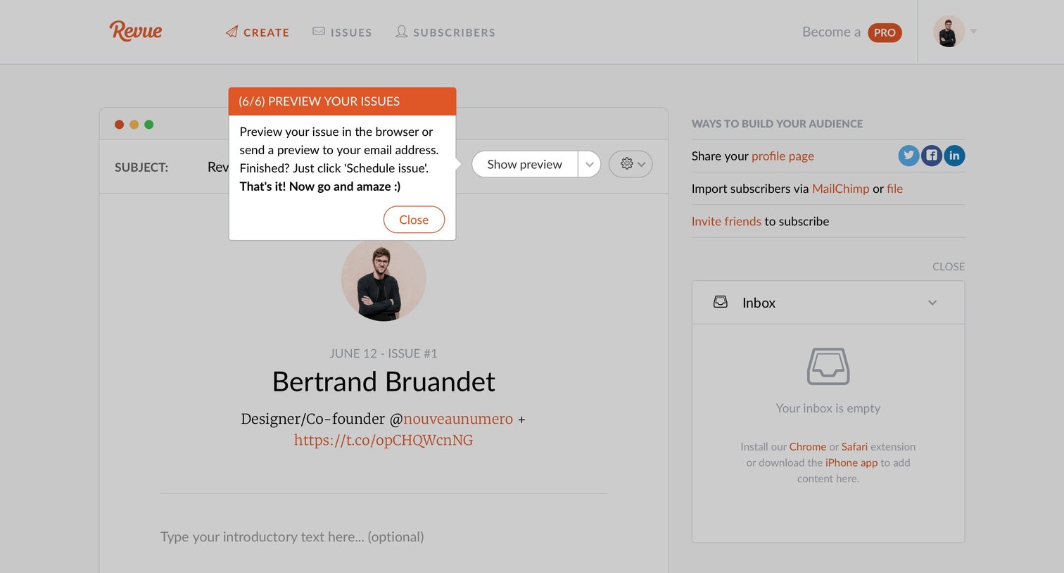 Revue - Onboarding screen