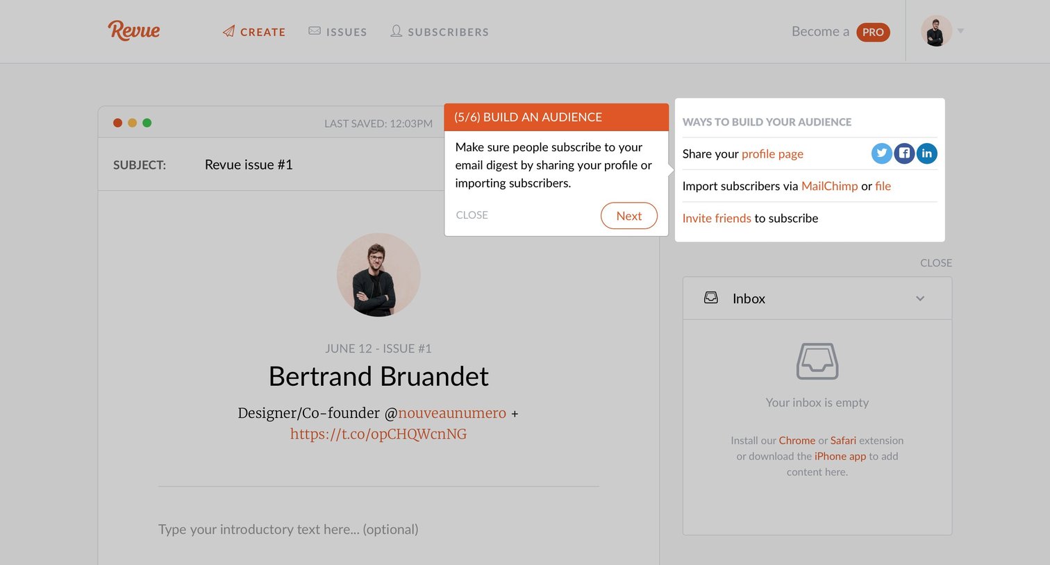 Revue - Onboarding screen