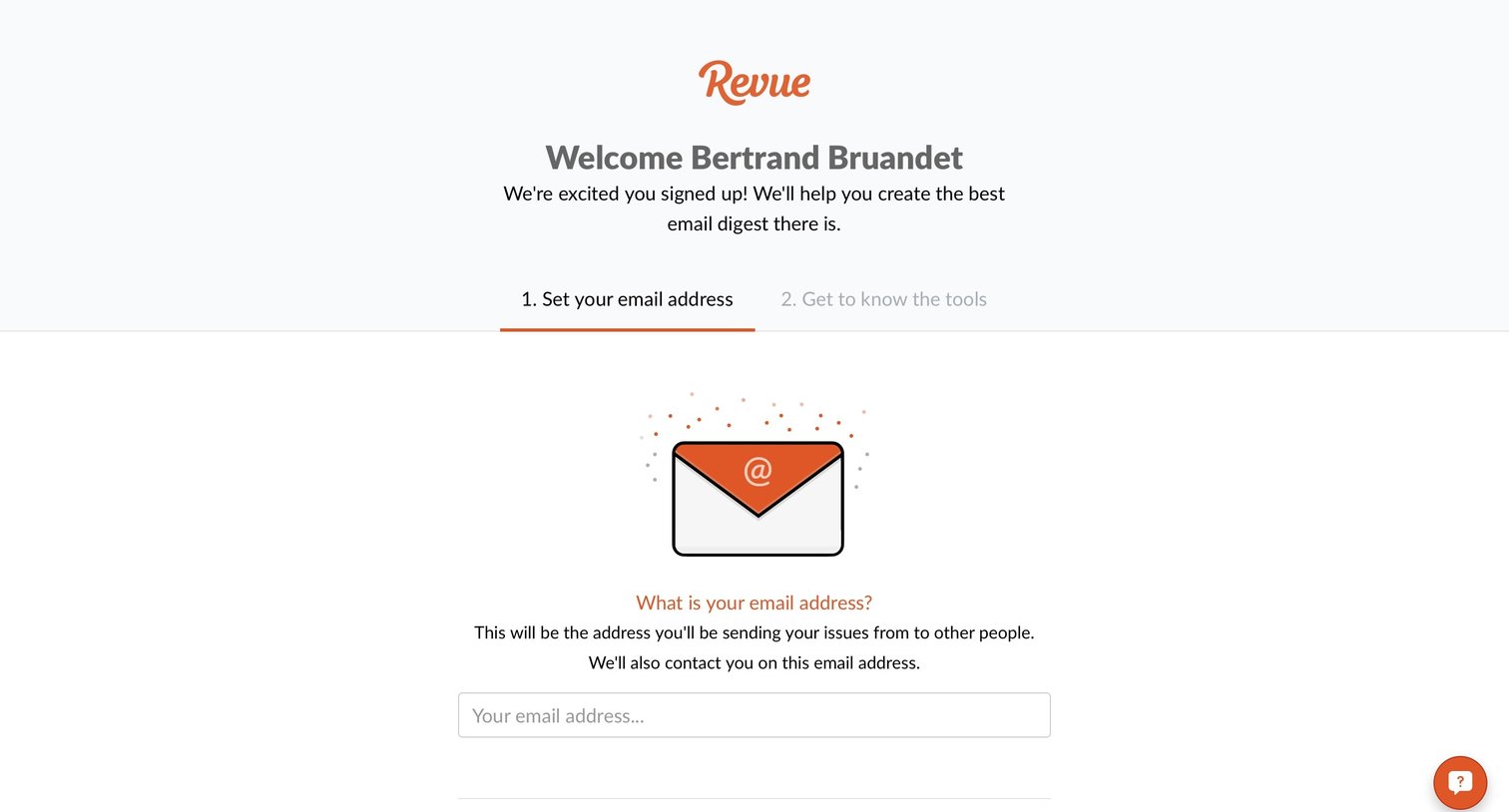 Revue - Sign up screen