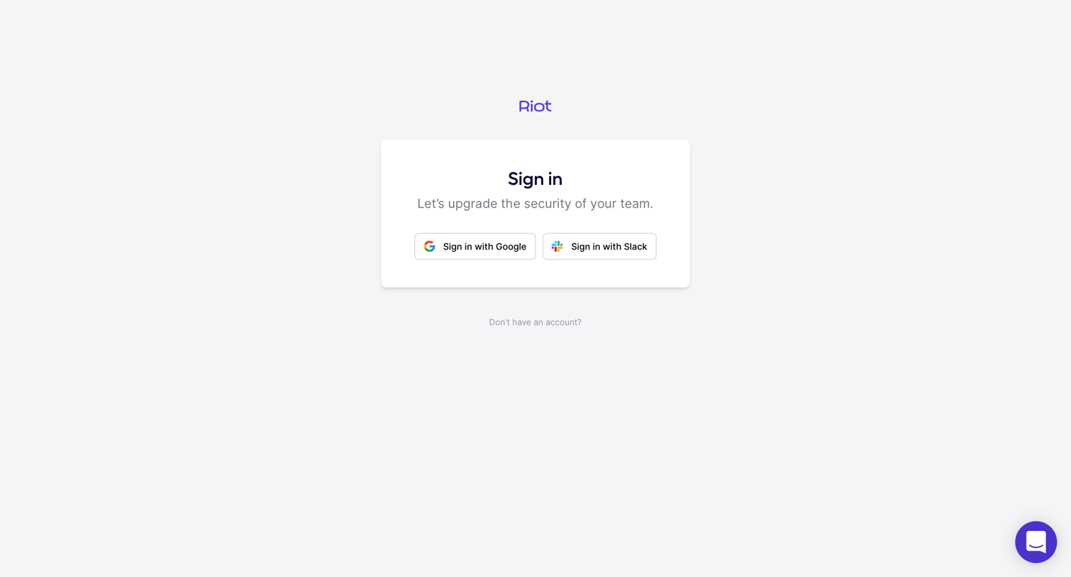 Riot - Sign in • Riot screen