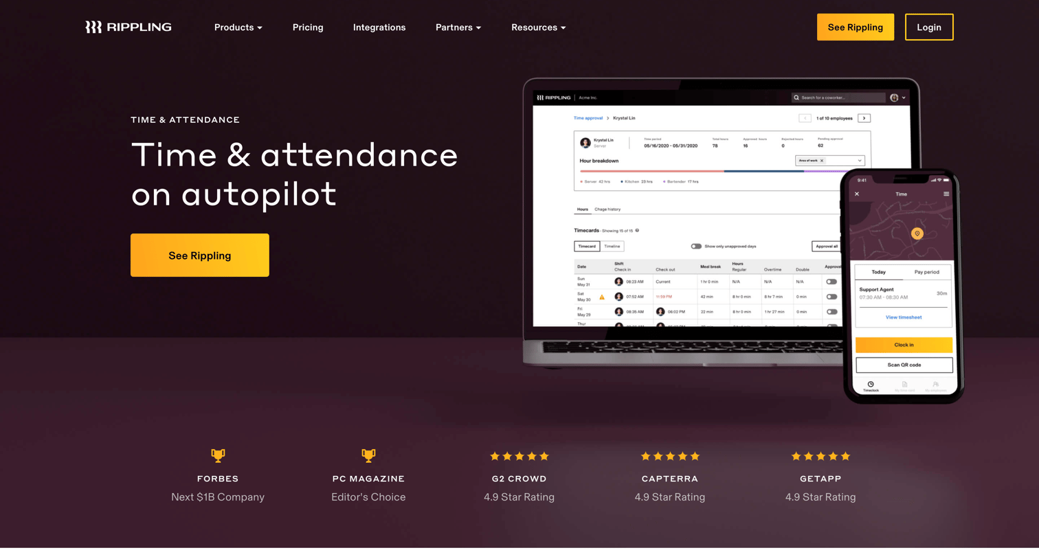 Rippling - Time & Attendance Software | Rippling screen