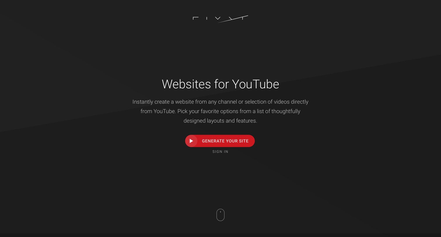 Rivyt - Landing page screen