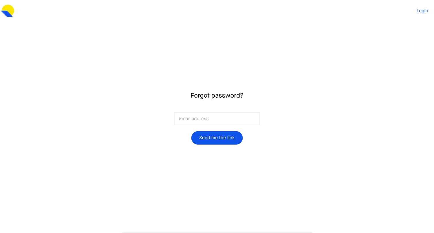 Roadmap - Password reset screen
