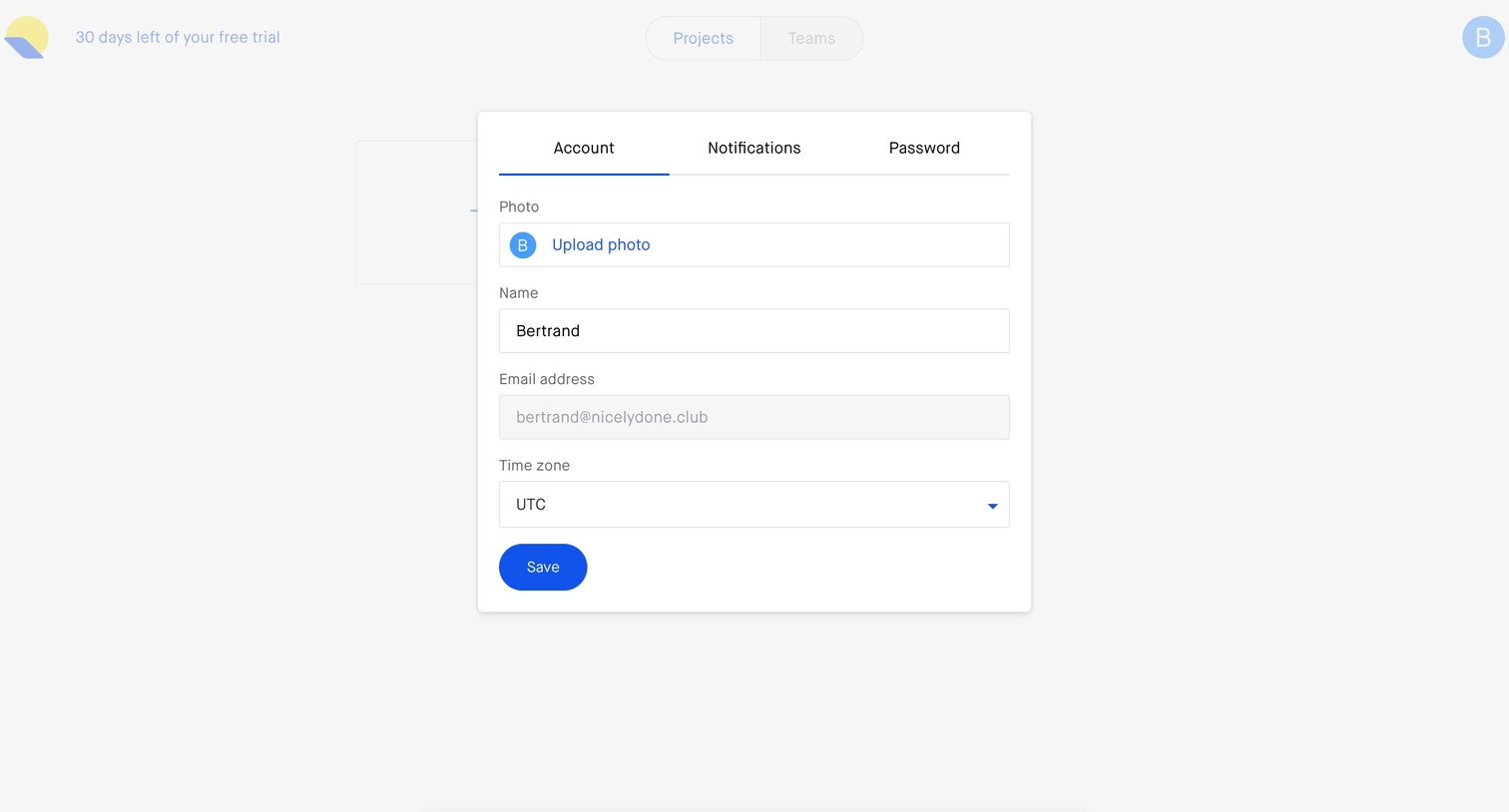 Roadmap - Settings screen