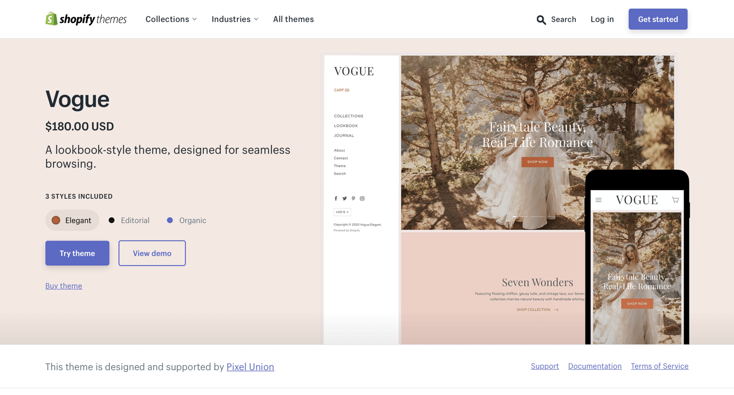 Shopify - Vogue Theme - Elegant - Ecommerce Website Template screen