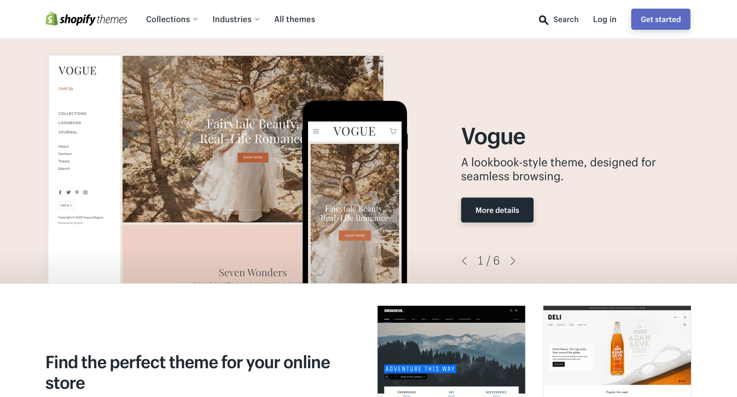 Shopify - Ecommerce Website Templates - Free and Premium Themes for Your Online Store. screen
