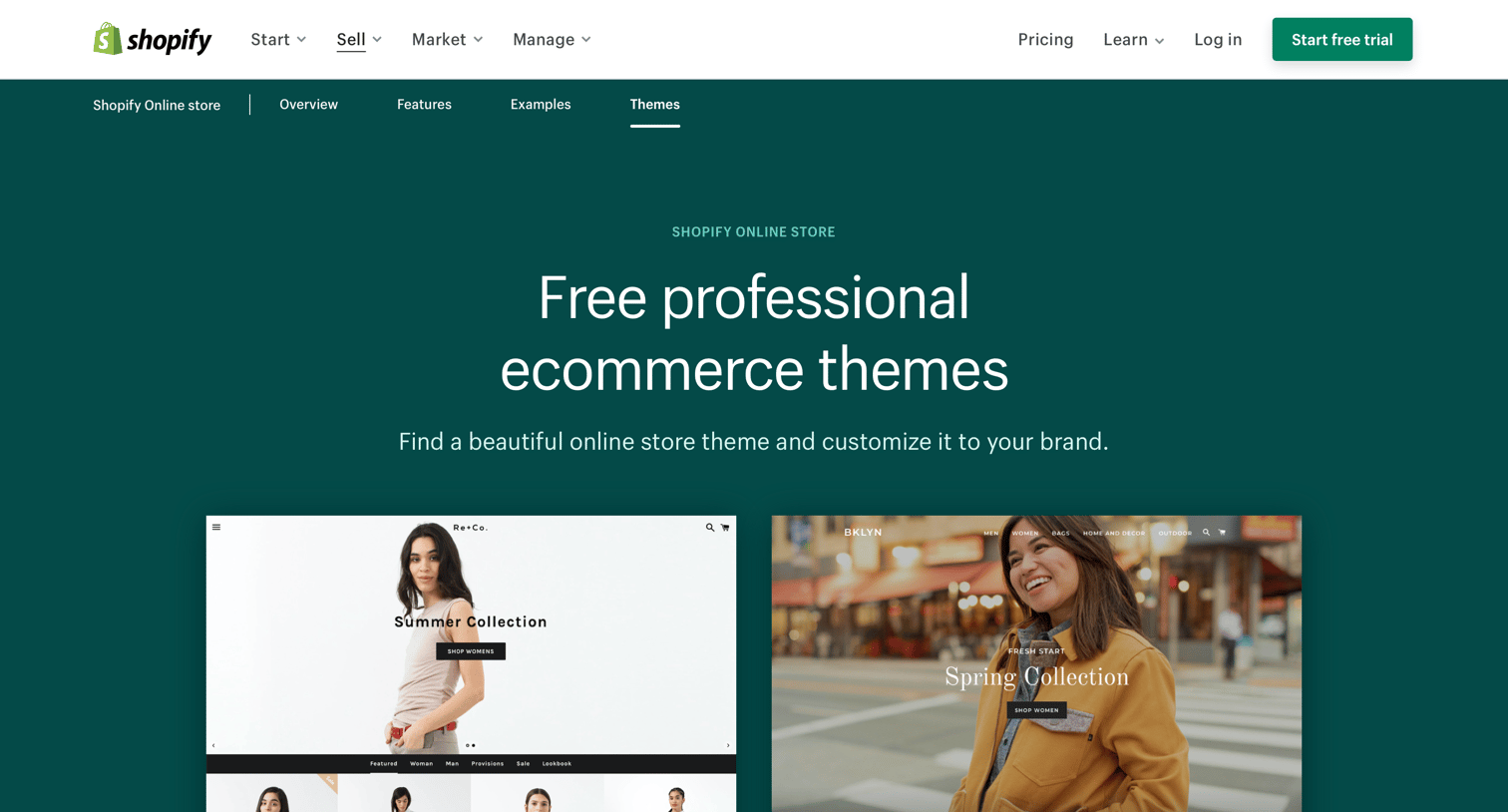 Shopify - Ecommerce Themes - Free Ecommerce Website Templates screen