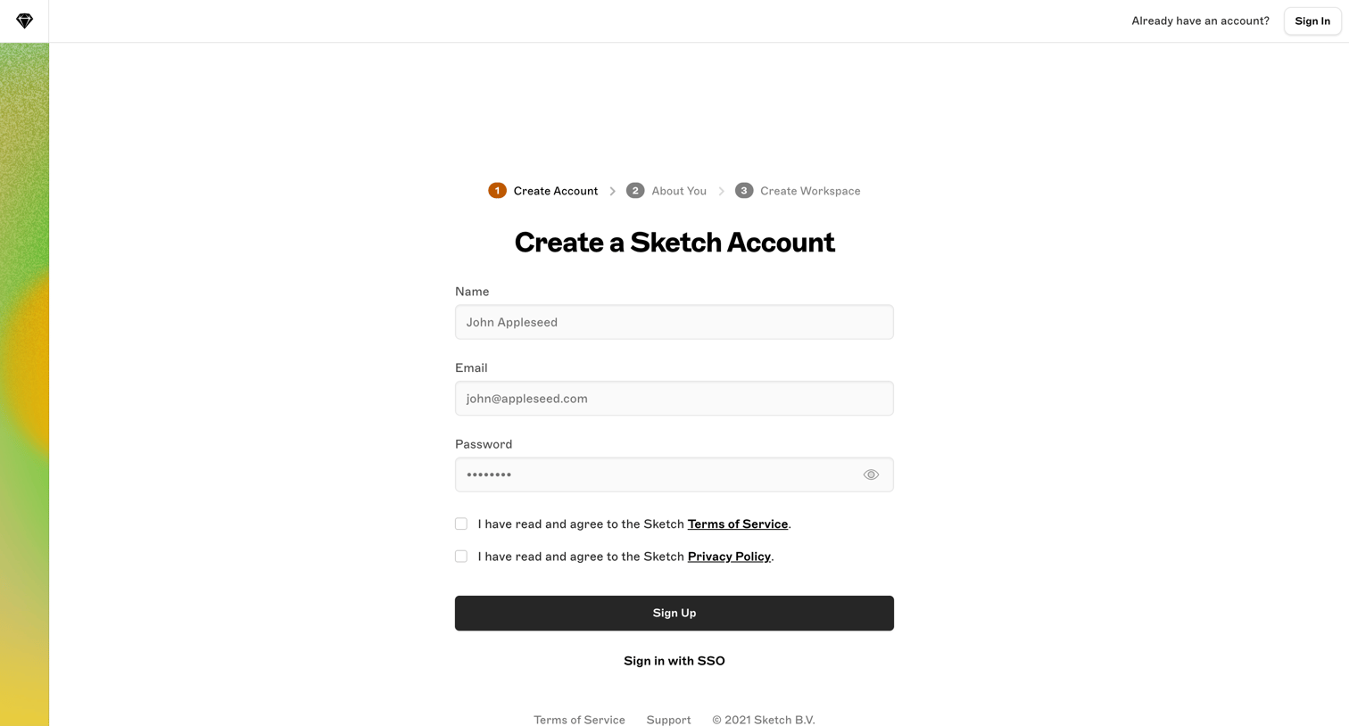 Sketch screen