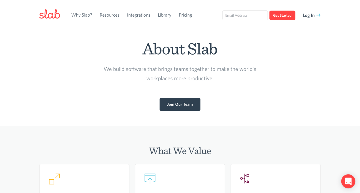 Slab - About - Slab screen