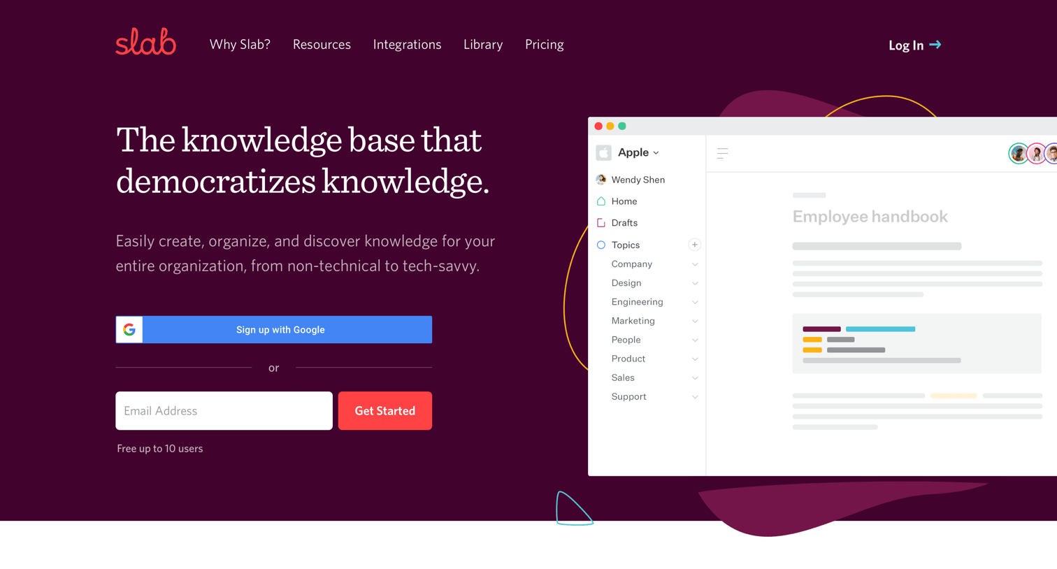 Slab - Slab - Knowledge Base & Wiki That Democratizes Knowledge screen