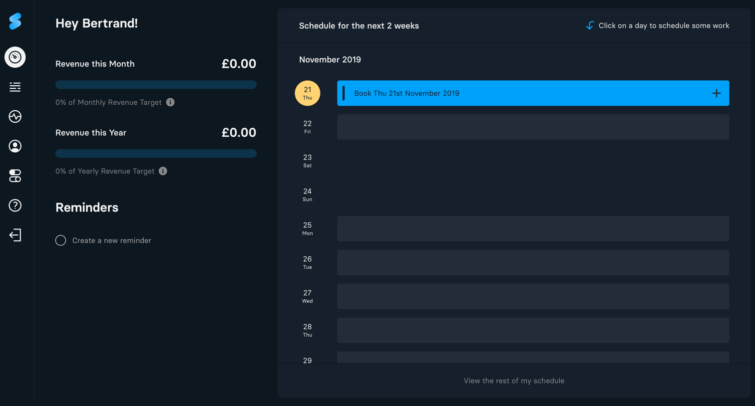 Slate - Dashboard screen