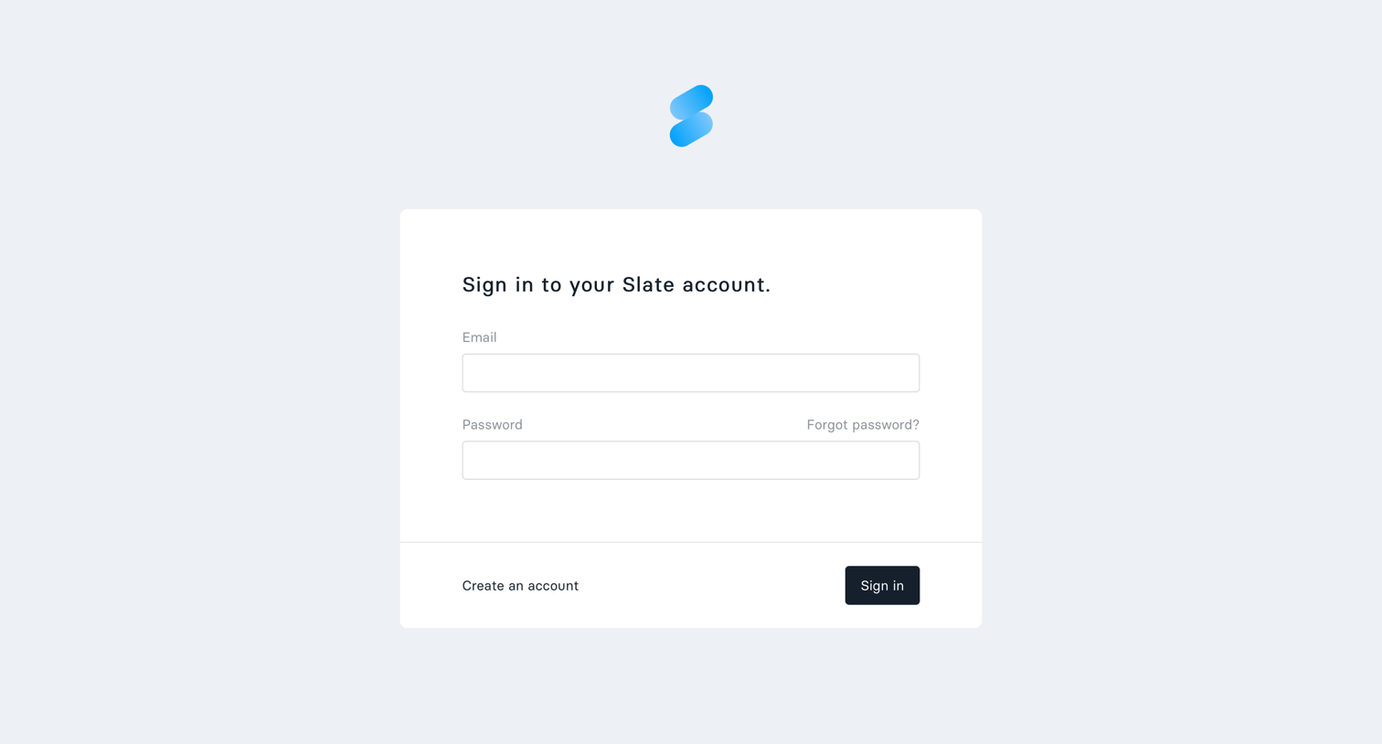 Slate - Sign in screen