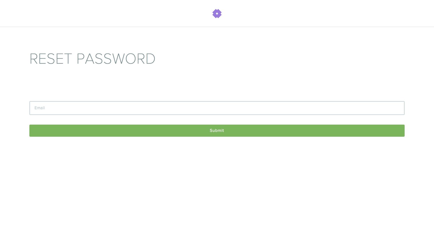 Snapcard - Password reset screen