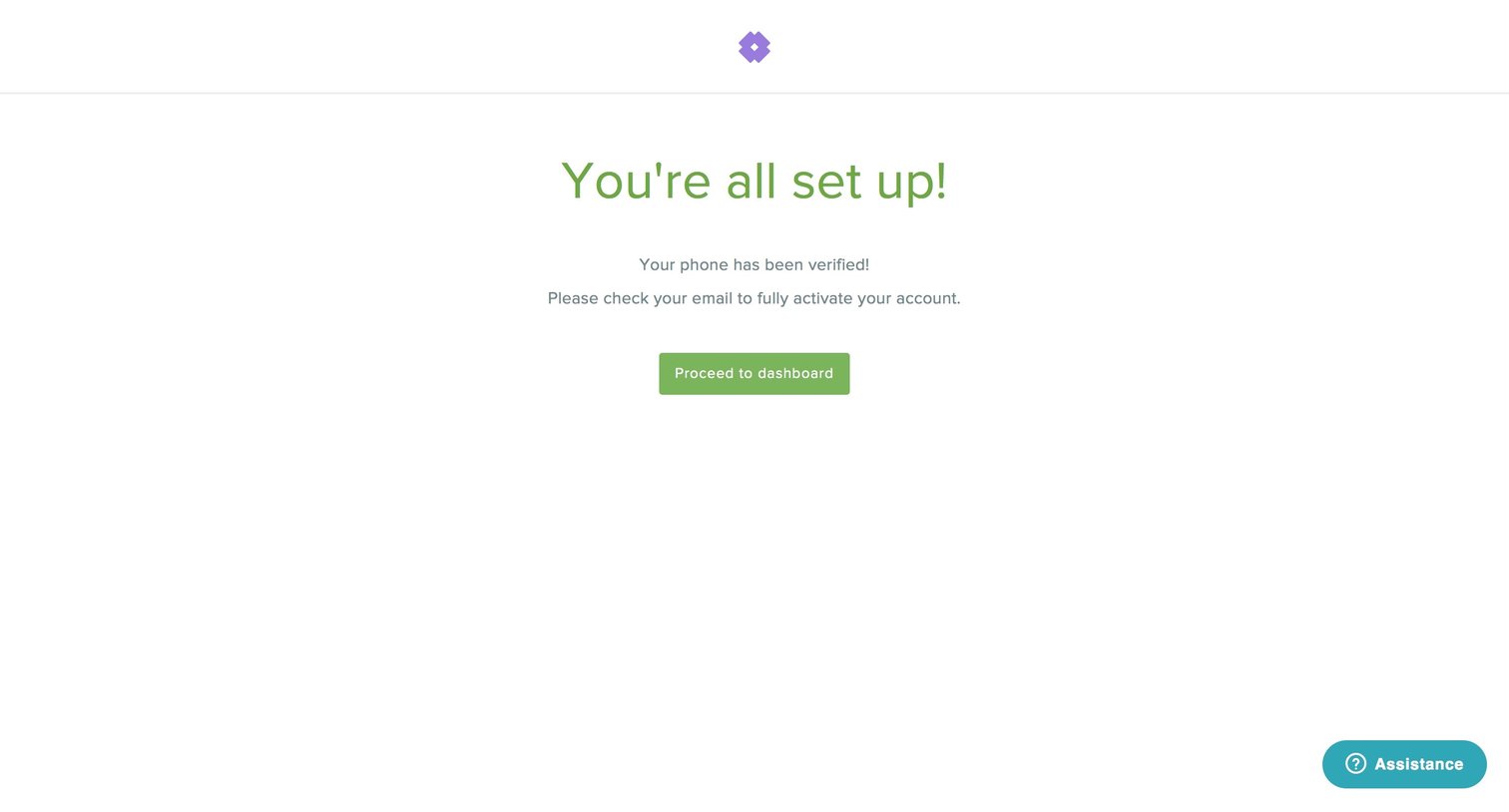 Snapcard - Sign up screen