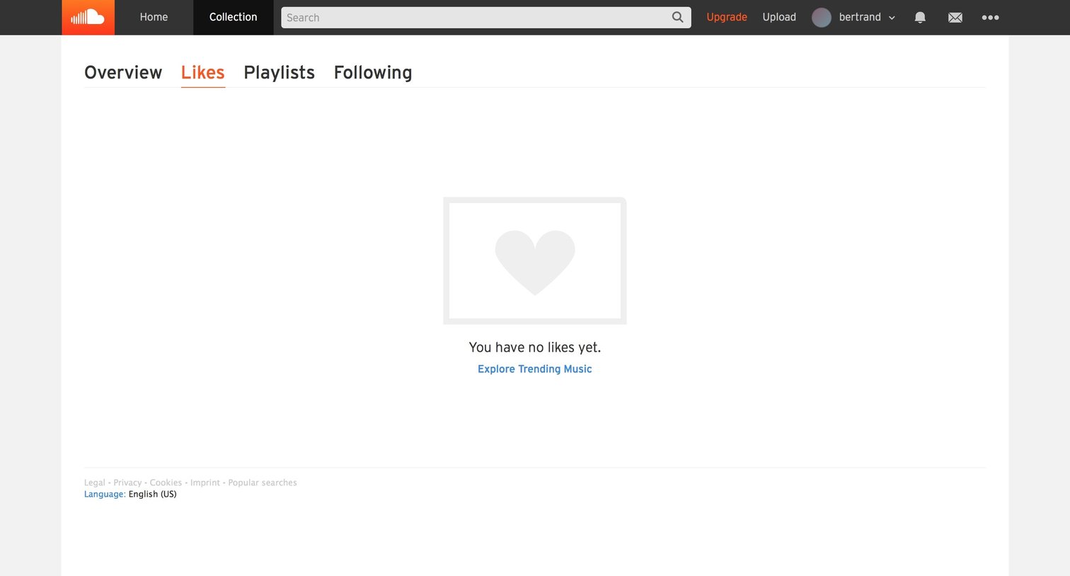 Soundcloud - Empty state screen
