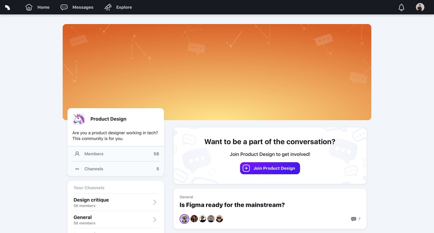 Spectrum - Join community screen