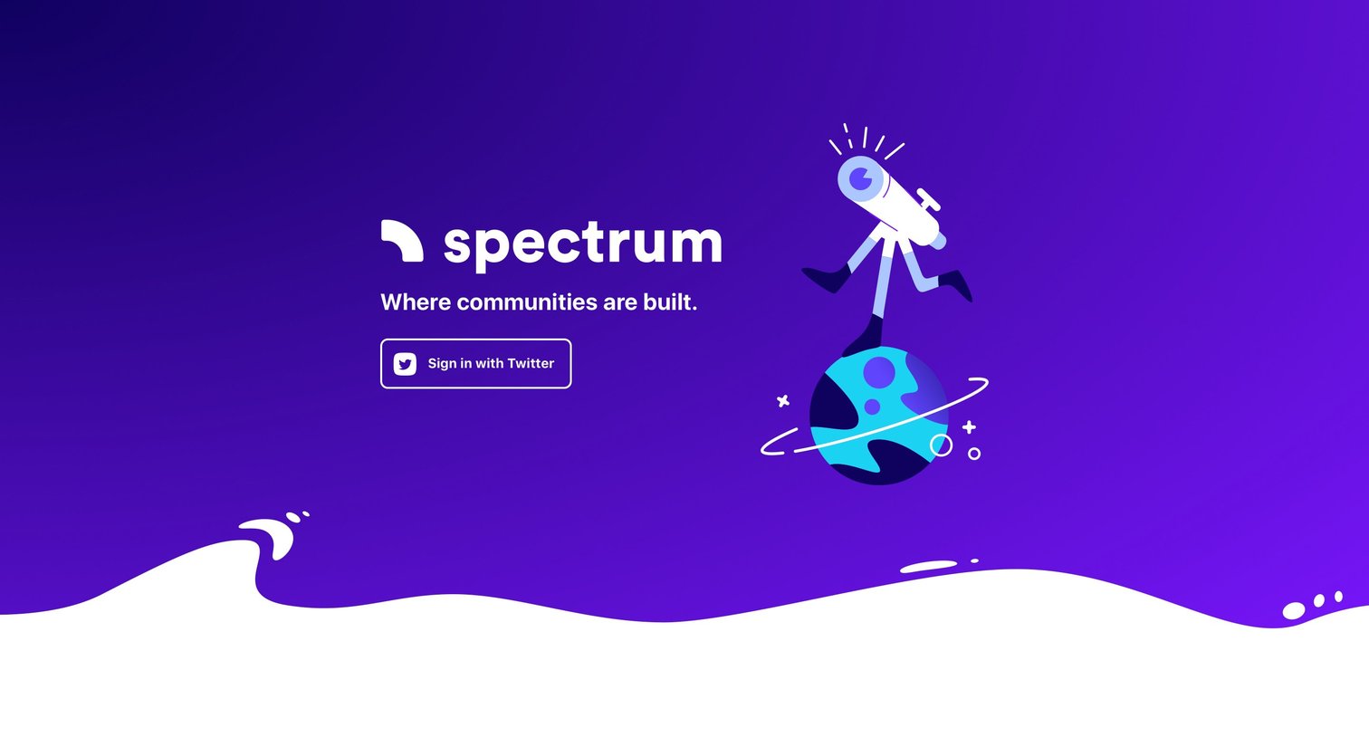 Spectrum - Landing page screen