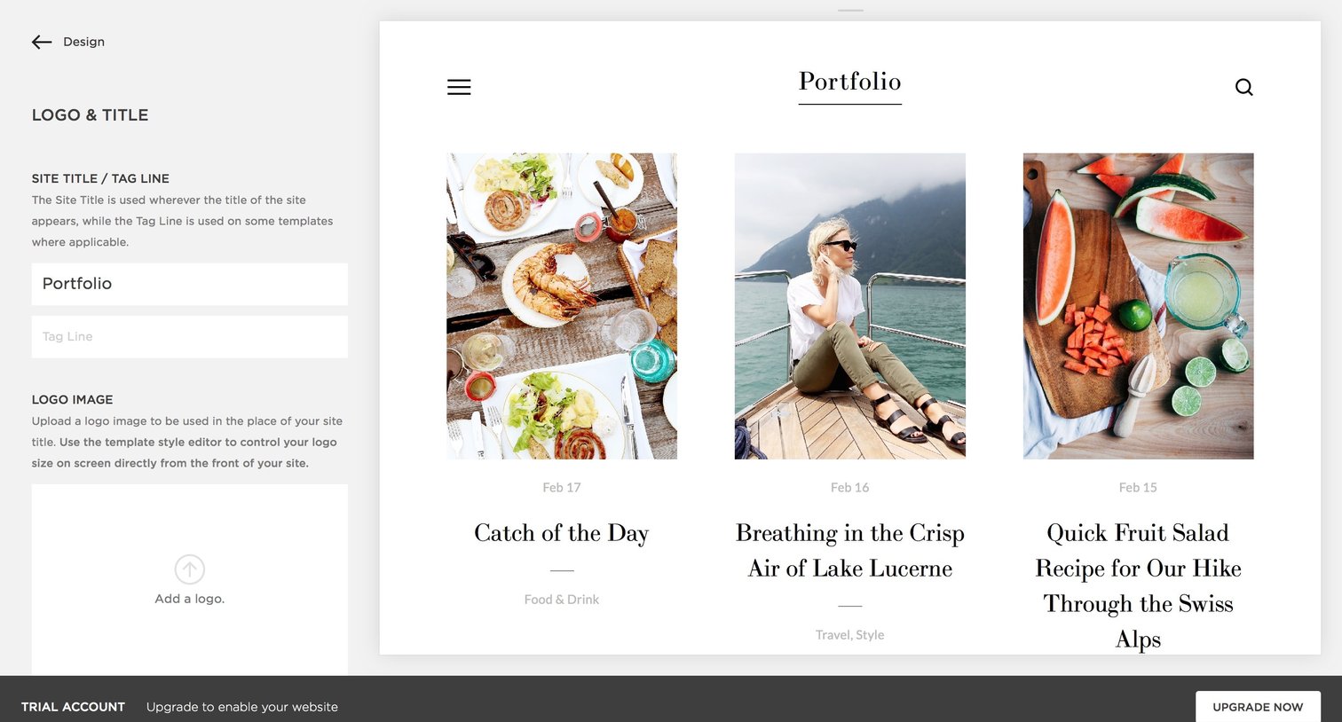 Customize from Squarespace