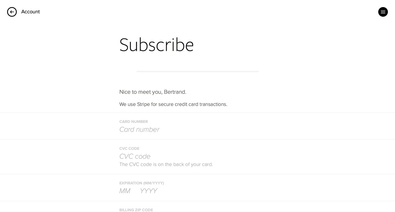 Svbtle - Checkout screen