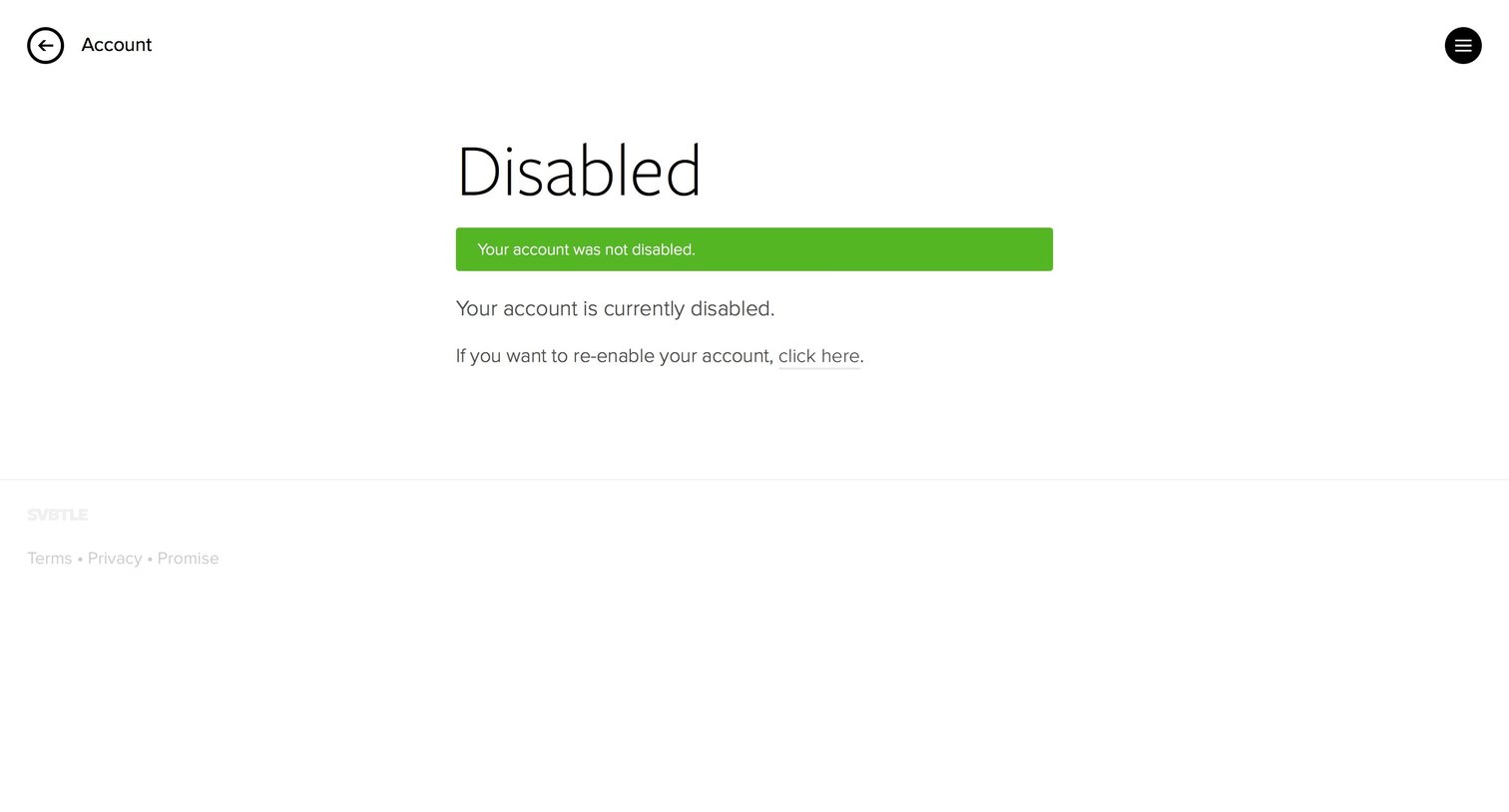 Delete account from Svbtle