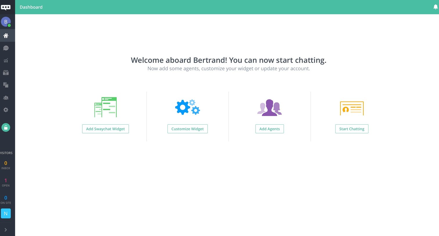 SwayChat - Home screen