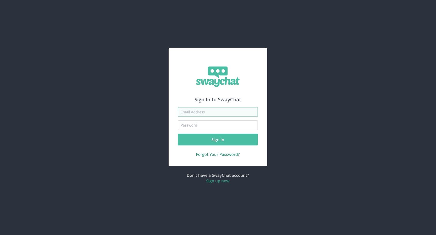 SwayChat - Sign in screen