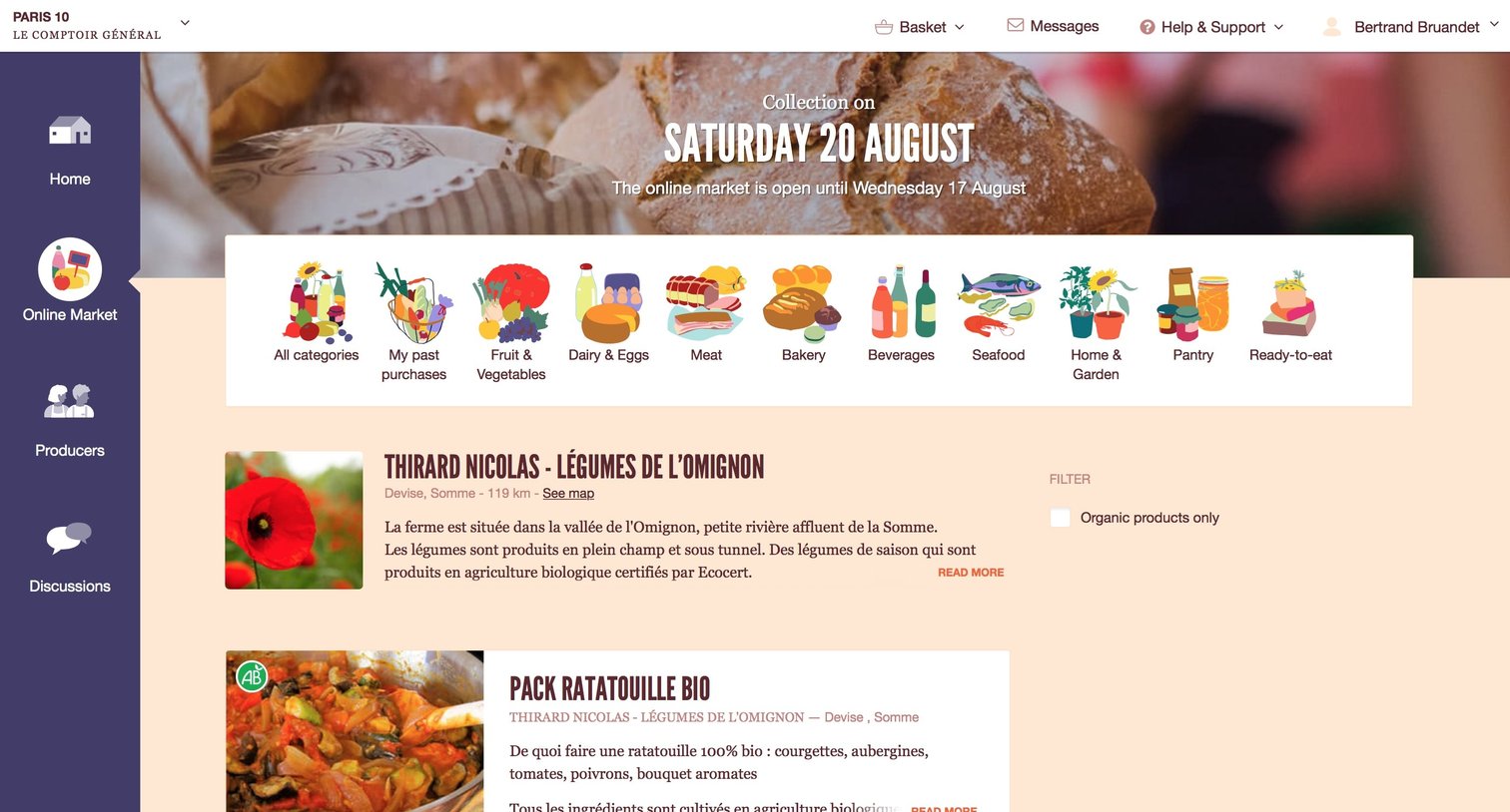 The food assembly - Food list screen