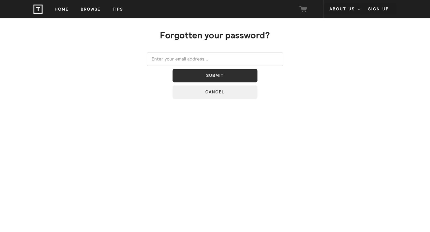Thread - Password reset screen