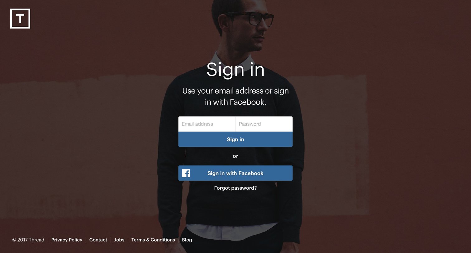 Thread - Sign in screen