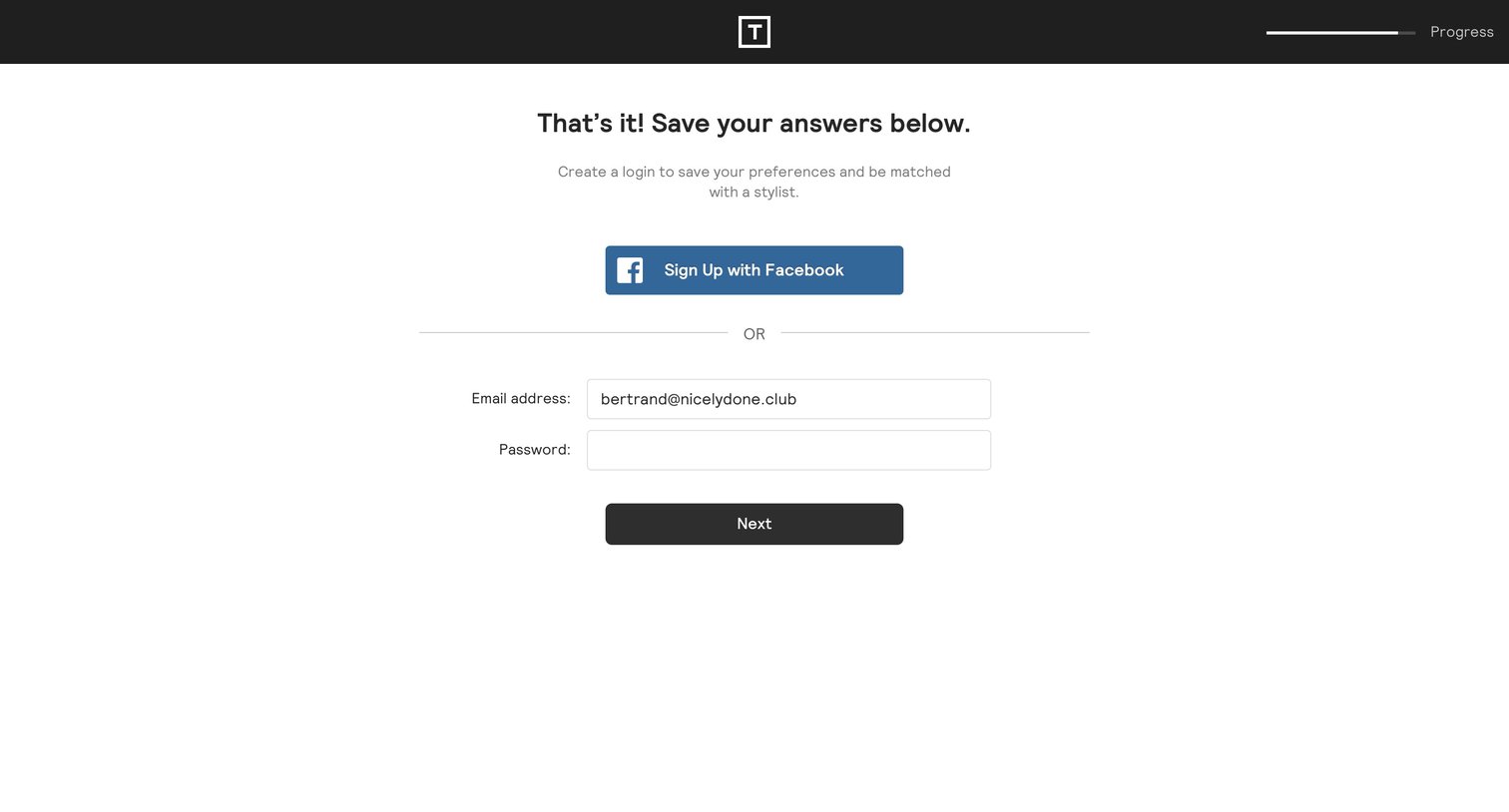 Sign up from Thread