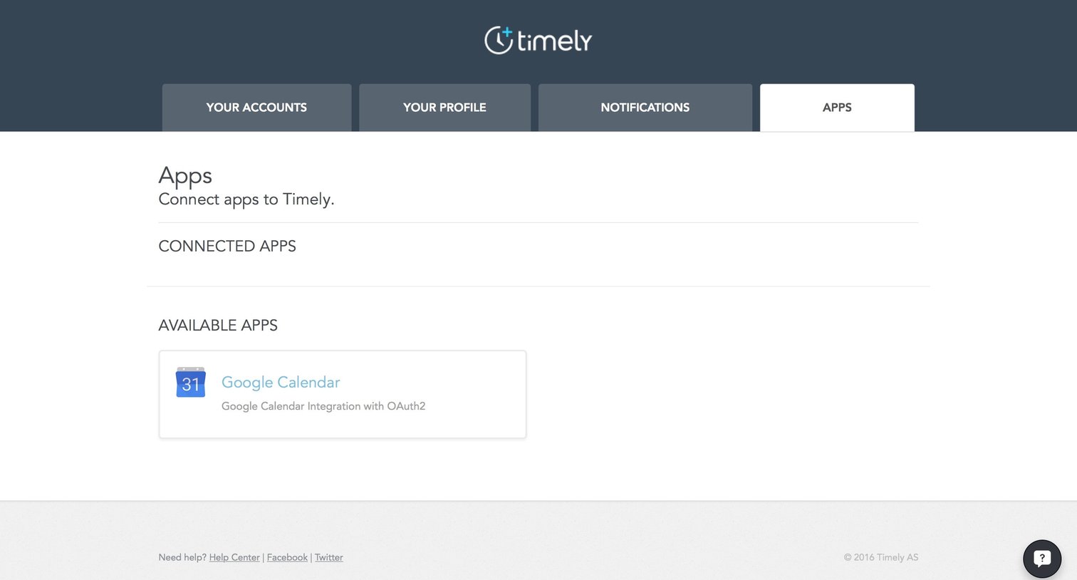 Timely - Settings screen