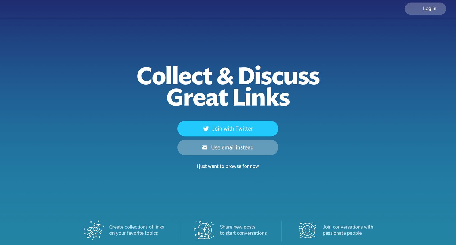 Topick - Landing page screen
