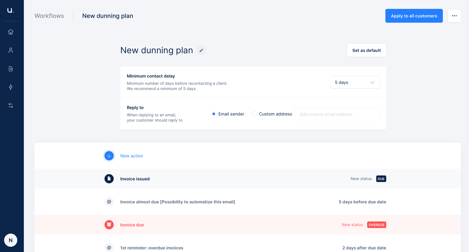Upflow - Create workflow screen